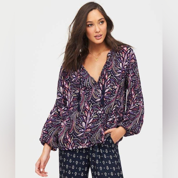 TIGERLILY Bilqis Purple Paisley Long Sleeve Button Shirt Blouse Top NWT RRP$140 - Picture 7 of 16